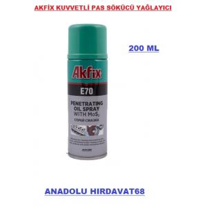 AKFİX E70 GÜÇLÜ PAS SÖKÜCÜ SPREY YAĞLAYICI SPREY 200 ML