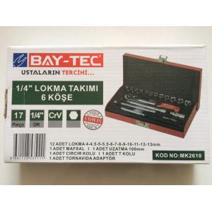 BAYTEC YÜKSEK KALİTE 1/4 LOKMA TAKIMI 17 PARÇA