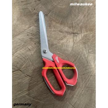 MİLWAUKEE AGIR HİZMET MAKASI KUMAŞ KAGIT NAYLON MAKASI EĞİK AÇILI MAKAS 26CM