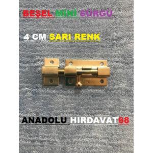 BEŞEL SÜRGÜ MİNİ SARI KROM KAPI SÜRGÜSÜ 4 CM