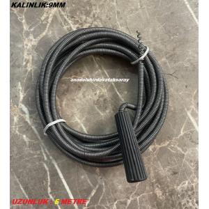 DMR 9MM KALIN ÇELİK LAVABO WC AÇICI TEL BANYO BORUSU GİDER AÇMA TELİ 5MT KLAVUZ