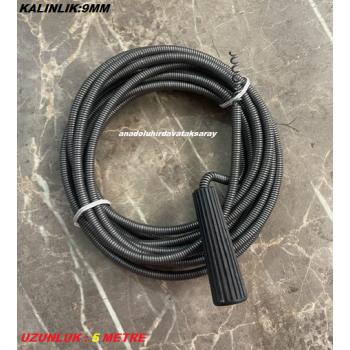 DMR 9MM KALIN ÇELİK LAVABO WC AÇICI TEL BANYO BORUSU GİDER AÇMA TELİ 5MT KLAVUZ