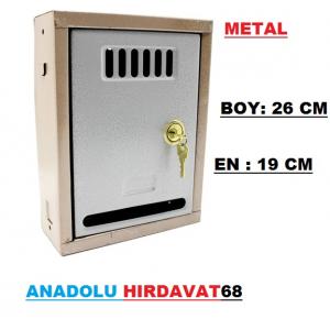 BOYALI METAL POSTA KUTUSU KAHVERENGİ