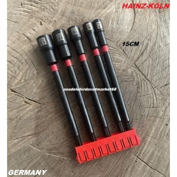 KÖLN 15CM BİTS LOKMA UÇ UZUN SOMUN SIKMA UCU MANYETİK LOKMA UCU 7MM 13MM 5PCS