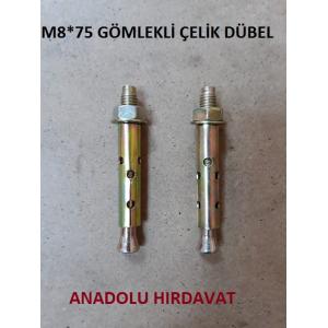 ÇELİK DÜBEL M8*75 MM GÖMLEKLİ ÇELİK DÜBEL 4 ADET GÖNDERİLİR