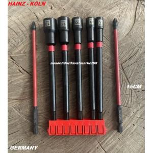 KÖLN 15CM BİTS UÇ PH2-PZ2 UZUN SOMUN SIKMA UCU MANYETİK LOKMA UCU 7MM 13MM 7PCS