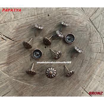 DMR 16MM PAPATYA RAPTİYE KABARA RAPTİYE KOLTUK SANDALYE ÇİVİSİ ANTİK BRONZ 30ADET