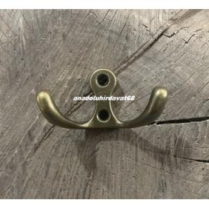 DMR ANTİK SARI İKİLİ MİNİ ASKI KALIN ÇİFTLİ BARDAK ASKI VESTİYER TAKI ASKISI 55*30MM 6LI