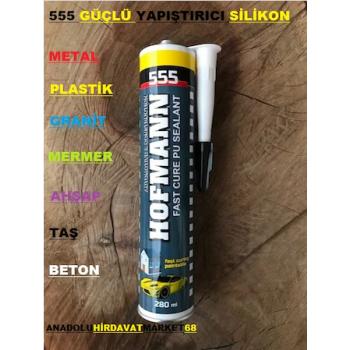 555 PU MASTİK GÜÇLÜ YAPIŞTIRICI GRANİT MERMER METAL BEYAZ RENK 280ML