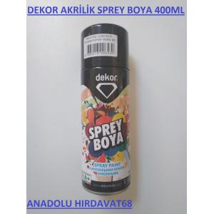 DEKOR 400 ML AKRİLİK SPREY BOYA PARLAK SİYAH RENK YÜKSEK KALİTE