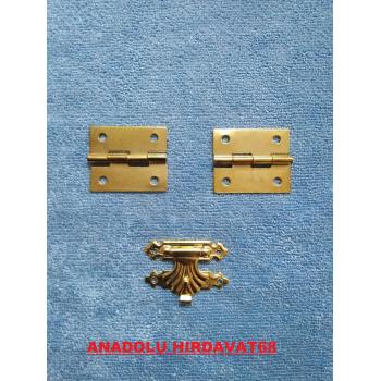 DEKORATİF TAVLA VE MİNİ KUTU MENTEŞE VE KLİPS SARI RENK