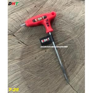 DHT S2 ÇELİK T25 MM DELİKLİ TORK ALYAN ANAHTAR UZUN TORK ANAHTAR SAPLI T25