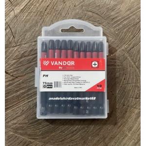 VANDOR PH3 SAC VİDA SIKMA UCU YILDIZ BİTS UÇ COBALT KALIN VİDA UCU 75MM 10PCS