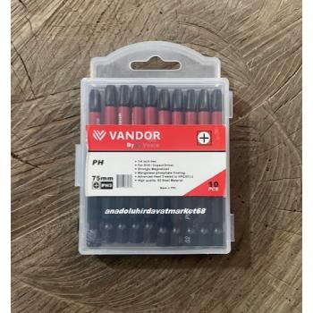 VANDOR PH3 SAC VİDA SIKMA UCU YILDIZ BİTS UÇ COBALT KALIN VİDA UCU 75MM 10PCS