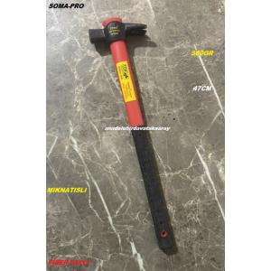 SOMA MIKNATISLI ÇEKİÇ MARANGOZ USTA ÇEKİCİ DÖVME ÇELİK ÇATAL ÇEKİÇ 300GR FİBER SAPLI