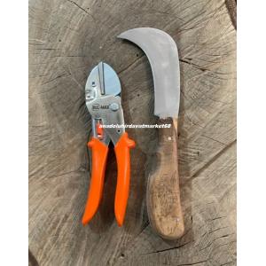 BULMAX SET ÖRS TİPİ BUDAMA MAKASI KARBON ÇELİK AŞI BIÇAĞI CEP ÇAKISI 26CM 2Lİ SET