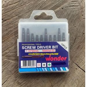 WONDER İMPACT PRO TORK15 MIKNATISLI TORK UÇ SETİ TORK UÇ TAKIMI T15MM 10PCS