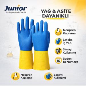 JNR KAUÇUKLU ELDİVEN İŞ ELDİVENİ YAĞ VE ASİTE DAYANIKLI KİMYASAL ELDİVENİ 10NO 12Lİ