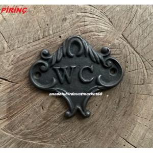 DMR VİNTAGE PİRİNÇ SİYAH RENK WC TABELASI WC YÖN İŞARETİ TUVALET YÖN TABELASI 10CM