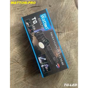 WATTON PRO PİLLİ EL FENERİ ŞARJLI EL PROJEKTÖR UZUN MENZİLLİ KAMP FENERİ TG LED MNY