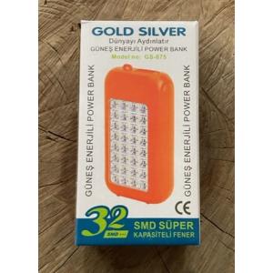 GLD PRO SOLAR KAMP LAMBASI GÜNEŞ ENERJİLİ FENER SOLAR POWER BANK 32LED