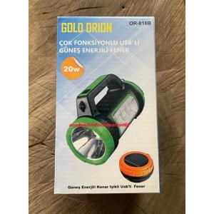 GLD SOLAR KAMP LAMBASI GÜNEŞ ENERJİLİ FENER ŞARJLI EL FENERİ 6 FONKSİYON