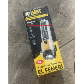 KL PRO F-37 ŞARJLI EL FENER KAMP FENERİ ÇAKMAK ALARM ÇEKİÇ ÇAKAR OPTİK ZOOM 10IN1