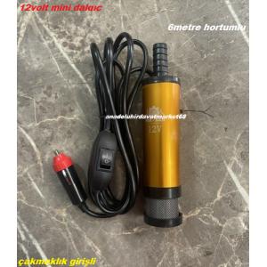 MRS 12VOLT 1/2 ZEYTİN YAĞ MAZOT SIVI AKTARMA POMPASI MİNİ DALGIÇ ÇAKMAKLIK 6MT HORTUM