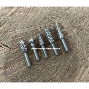 BOSS ÇELİK AHŞAP TÖRPÜ SETİ AĞAÇ TÖRPÜLEME UCU AHŞAP EĞE SETİ 5 PCS