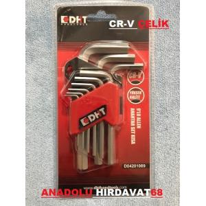 DHT 9 PCS ALYAN SETİ CR-V ÇELİK ALLEN TAKIMI YÜKSEK KALİTE