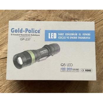 GOLDPOLİCE LED ŞARJLI EL FENERİ UZUN MESAFE KAMP FENERİ 3,7V