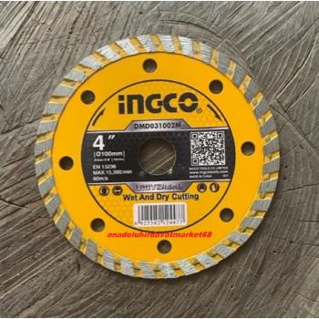 İNGCO 100MM ELMAS TESTERE KANAL AÇMA ELMASI BETON SERAMİK GRANİT KESİCİ 16MM