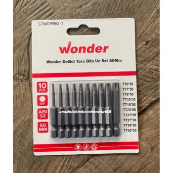 WONDER MIKNATISLI TORK UÇ SETİ TORK UÇ TAKIMI T6MM DEN T40 KADAR 10PCS