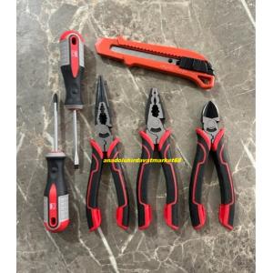 DMR PENSE SETİ 180MM PENSE YANKESKİ KARGABURUN MAKET BIÇAK TORNAVİDA 6LI