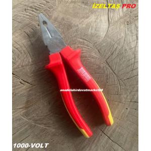 İZELTAŞ PRO 190MM KOMBİNE PENSE CARBON ÇELİK İZOLELİ ELEKTRİKÇİ PENSESİ 1000V