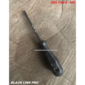 İZELTAŞ BLACK LİNE PRO 200MM DÜZ TORNAVİDA CARBON ÇELİK 6,5MM TORNAVİDA ORJ