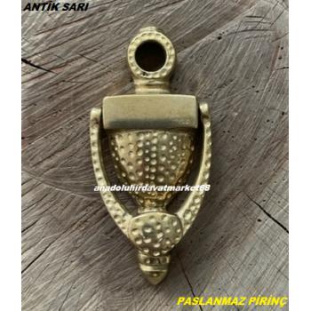 DMR ANTİK PARLAK SARI TAKTAK TOKMAK PİRİNÇ ÇELİK KAPI TAKTAK AHŞAP KAPI TOKMAGI 13CM