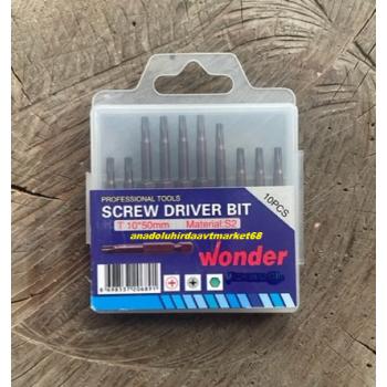WONDER İMPACT PRO TORK10 MIKNATISLI TORK UÇ SETİ TORK UÇ TAKIMI T10MM 10PCS