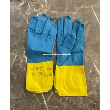 JUNİOR KAUÇUKLU ELDİVEN İŞ ELDİVENİ YÜKSEK KALİTE KİMYASAL ELDİVENİ 10NO