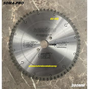 SOMA PRO 250MM ELMAS TESTERE SUNTA MDF KESİCİ ALÜMİNYUM PROFİL KESME TESTERESİ 60T