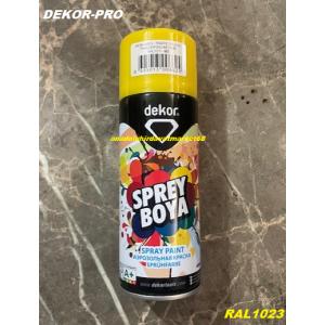 DEKOR PRO 400ML TRAFİK SARI RENK SPREY BOYA KROM SARI SPREY BOYA YÜKSEK KALİTE