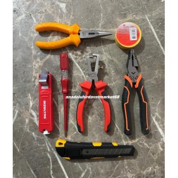 TGT FİT PENSE SETİ PENSE İZELTAŞ KABLO SIYIRICI ÇAKI KONTROL KALEM 7Lİ SET