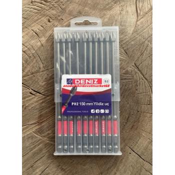 DNZ S2 İMPACT PH2 MIKNATISLI YILDIZ BİTS UÇ PH2 SAC VİDA SIKMA UCU 10PCS 150MM