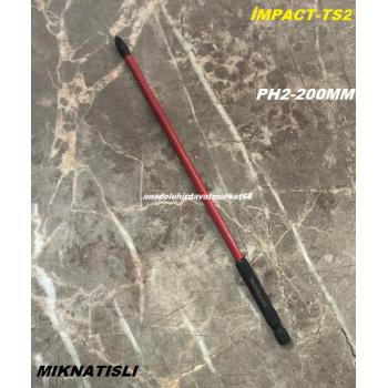 KLN TS2 İMPACT PH2 UÇ MIKNATISLI YILDIZ BİTS UÇ PH2 VİDA SIKMA UCU 20CM 1ADET