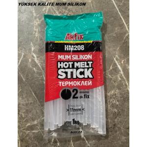 AKFİX MUM SİLİKON 11MMX30 cm ÇUBUK SİLİKON SICAK SİLİKON 1 KG 1PK YÜKSEK KALİTE