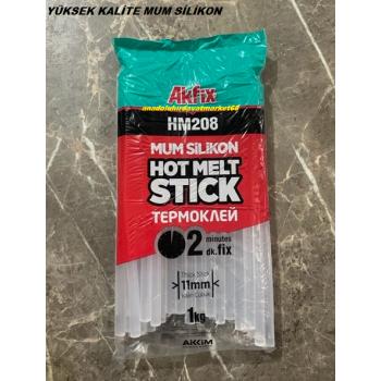 AKFİX MUM SİLİKON 11MMX30 cm ÇUBUK SİLİKON SICAK SİLİKON 1 KG 1PK YÜKSEK KALİTE