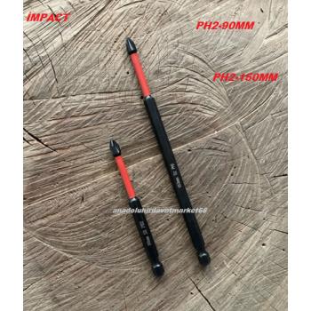 YUSU İMPACT BİTS UÇ PH2 SAC VİDA SIKMA UCU 9CM 15CM PH2 BİTS UÇ CARBON ÇELİK 2Lİ