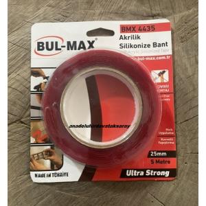 BULMAX 25MM ÇİFT TARAFLI AKRİLİK BAND ŞEFFAF BAND SİLİKON BANT EXTRA GÜÇLÜ 5MT