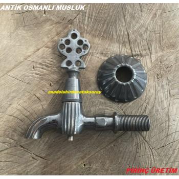LDR ANTİK BAKIR ŞADIRVAN MUSLUĞU 1/2 PİRİNÇ DÖKÜM MUSLUK OSMANLI MUSLUĞU 460GR