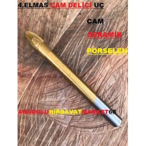 4 ELMASLI 12MM CAM DELİCİ UÇ SERAMİK DELİCİ PORSELEN DELİCİ UÇ